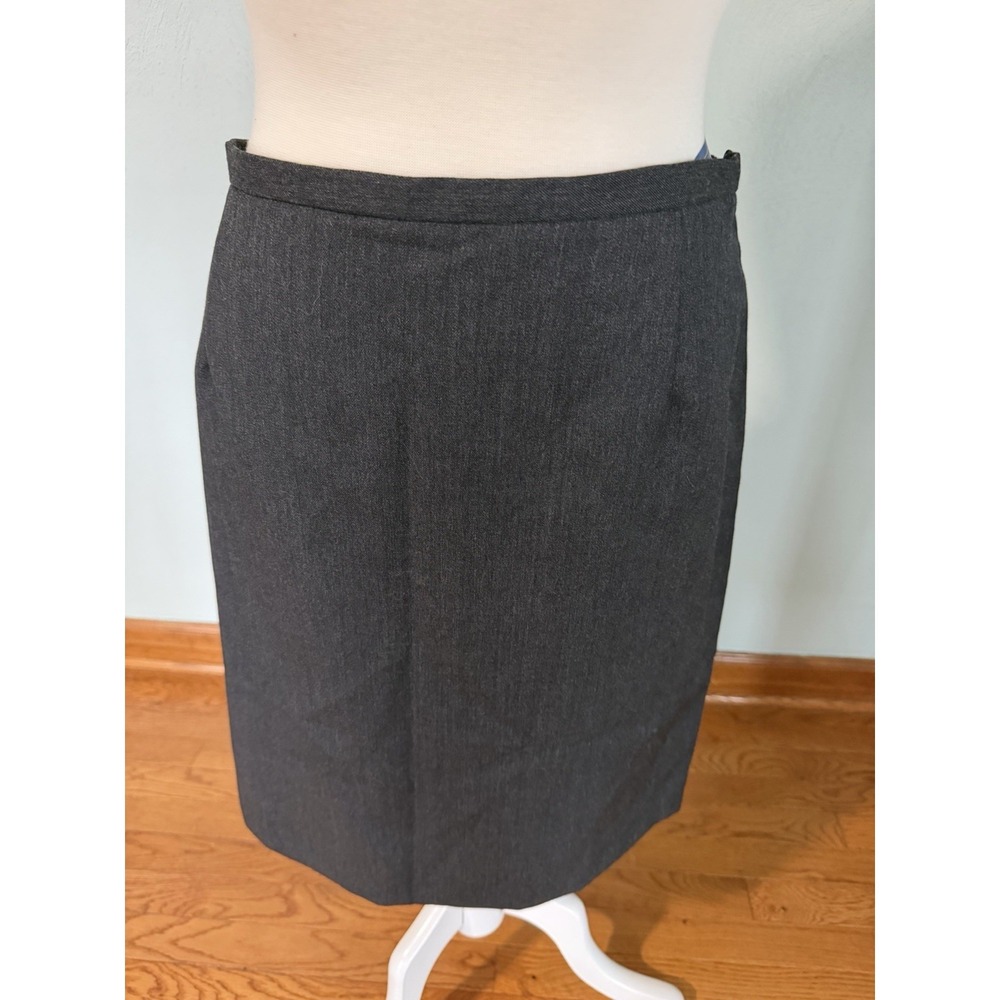 Pendleton gray‎ 100% wool straight/pencil knee length lined skirt Business Sz 16 - Picture 2 of 6
